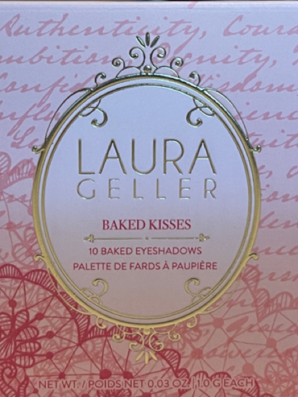 Laura Geller baked kisses Eyeshadow Palette with Gold Logo
